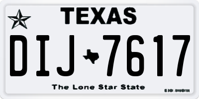 TX license plate DIJ7617