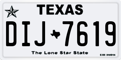 TX license plate DIJ7619