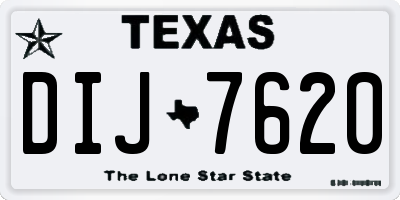 TX license plate DIJ7620