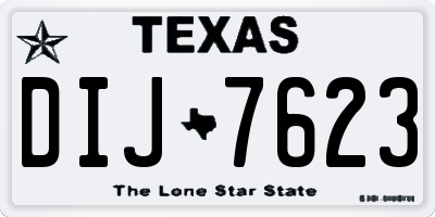 TX license plate DIJ7623