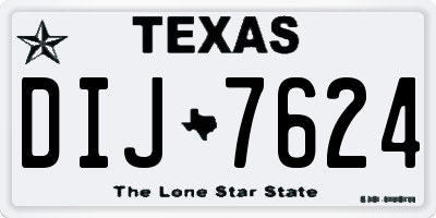 TX license plate DIJ7624