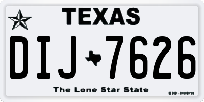 TX license plate DIJ7626