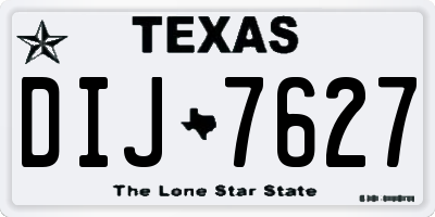 TX license plate DIJ7627