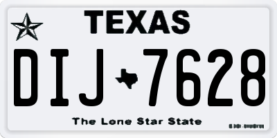 TX license plate DIJ7628