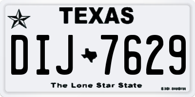 TX license plate DIJ7629