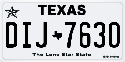 TX license plate DIJ7630