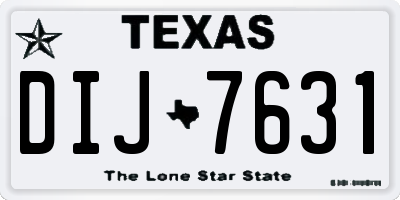 TX license plate DIJ7631