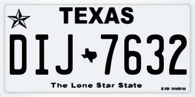TX license plate DIJ7632