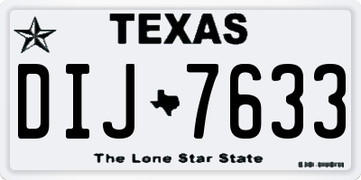 TX license plate DIJ7633