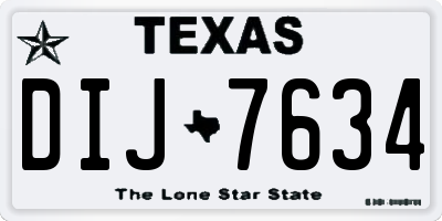 TX license plate DIJ7634