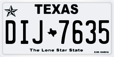 TX license plate DIJ7635
