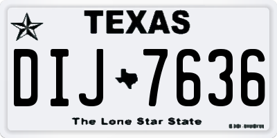 TX license plate DIJ7636