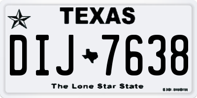 TX license plate DIJ7638