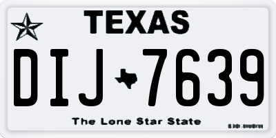 TX license plate DIJ7639
