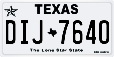 TX license plate DIJ7640