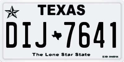 TX license plate DIJ7641