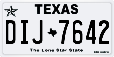 TX license plate DIJ7642