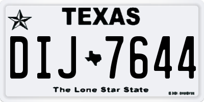 TX license plate DIJ7644
