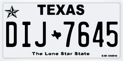 TX license plate DIJ7645