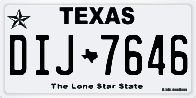 TX license plate DIJ7646