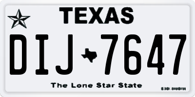 TX license plate DIJ7647
