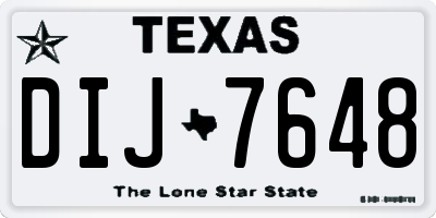TX license plate DIJ7648