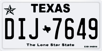 TX license plate DIJ7649