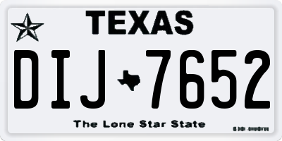 TX license plate DIJ7652