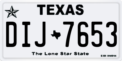 TX license plate DIJ7653