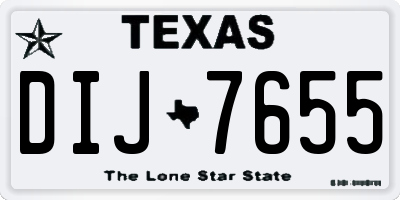 TX license plate DIJ7655