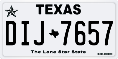 TX license plate DIJ7657