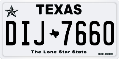 TX license plate DIJ7660