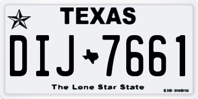 TX license plate DIJ7661