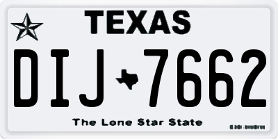 TX license plate DIJ7662