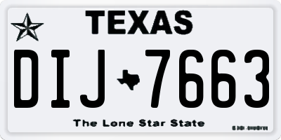 TX license plate DIJ7663