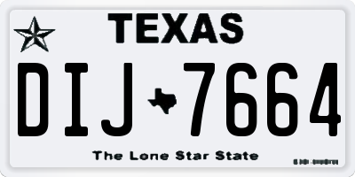 TX license plate DIJ7664