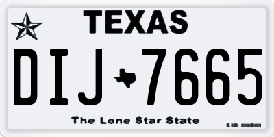 TX license plate DIJ7665