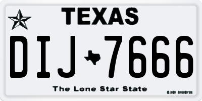 TX license plate DIJ7666