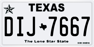 TX license plate DIJ7667