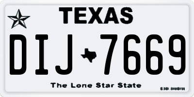 TX license plate DIJ7669