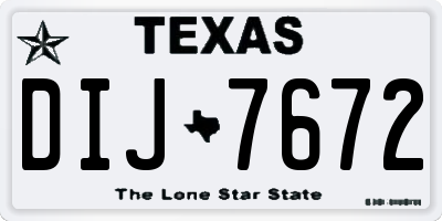 TX license plate DIJ7672
