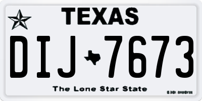 TX license plate DIJ7673