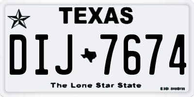 TX license plate DIJ7674