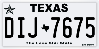 TX license plate DIJ7675