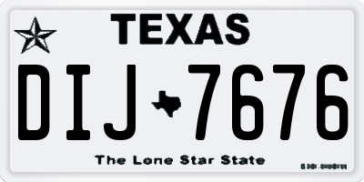 TX license plate DIJ7676