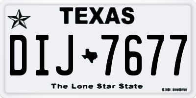 TX license plate DIJ7677