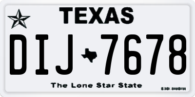 TX license plate DIJ7678