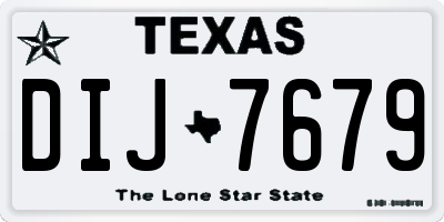 TX license plate DIJ7679