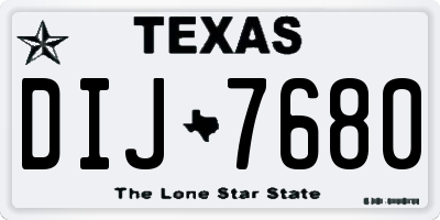 TX license plate DIJ7680