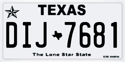 TX license plate DIJ7681